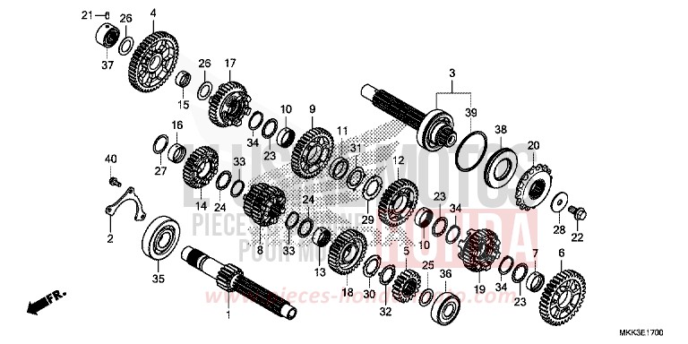 GETRIEBE (CRF1000A/A2/AL/AL2) von Africa Twin CANDY CHROMOSPHERE RED (R381) von 2018